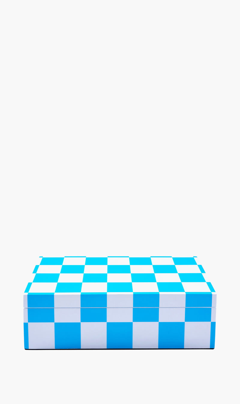 

Jnr Lacquer Checkerboard Box - Medium - Bluewhite