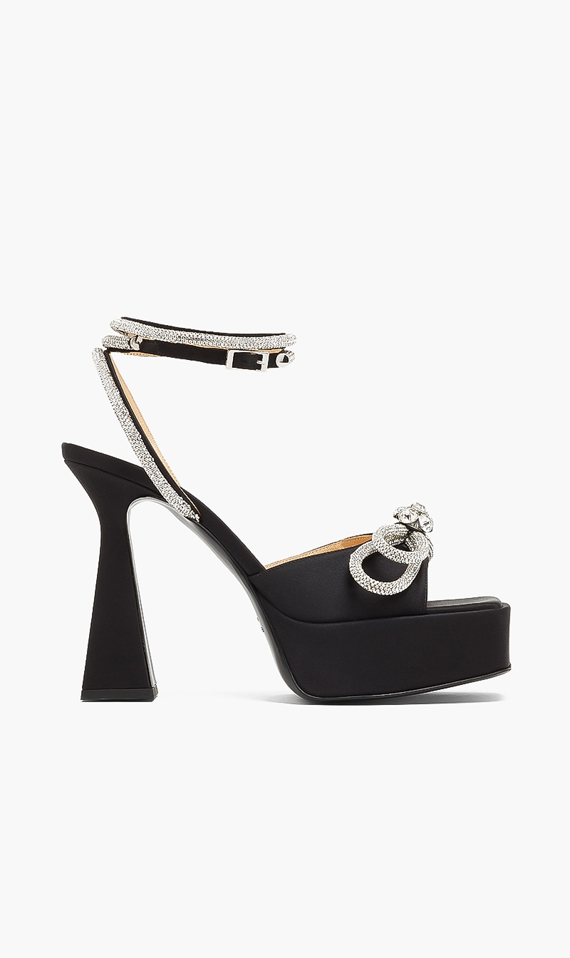 

Square Toe Double Bow Platforms, Pink