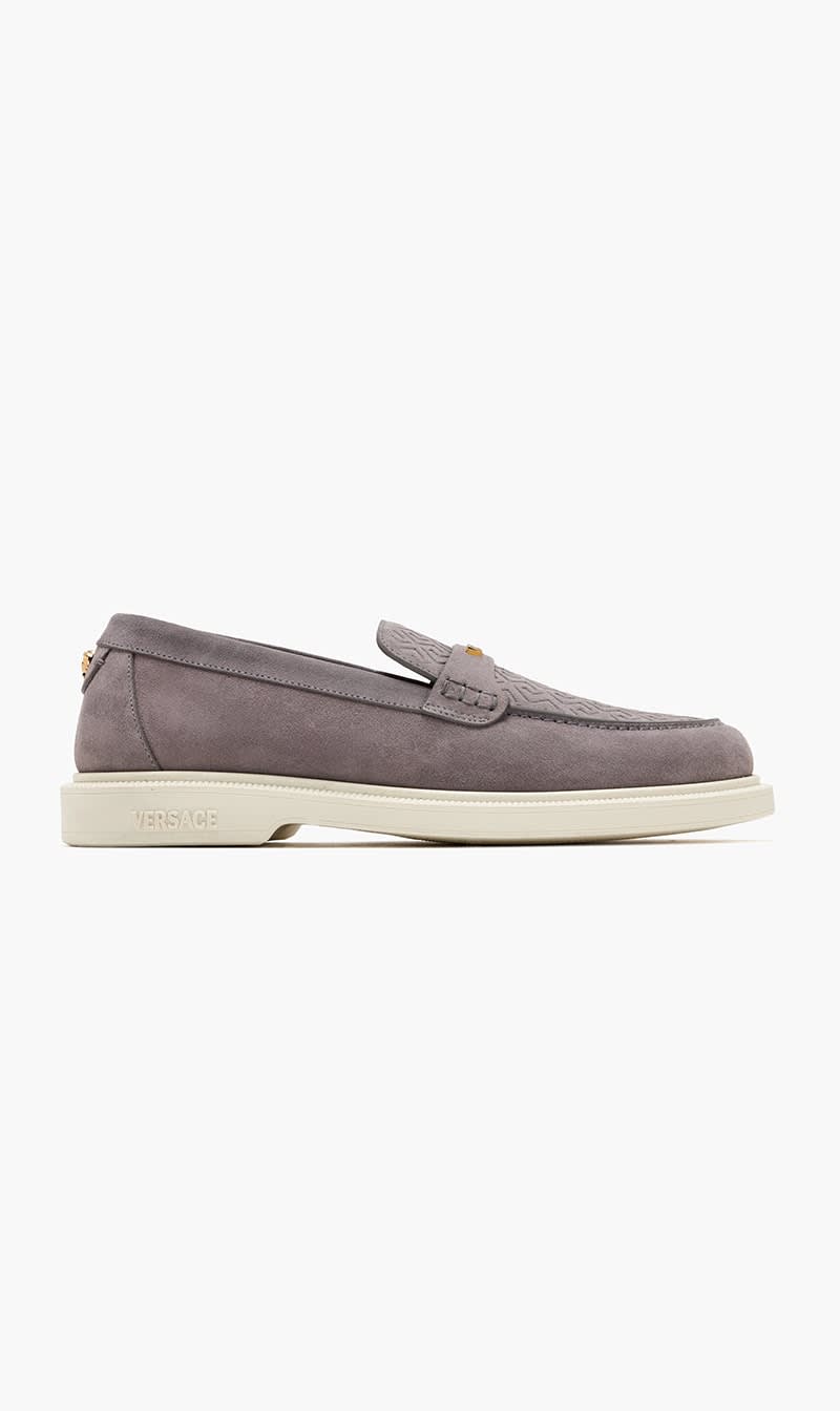 

Versace Grey Loafers Suede Greek Hf for Men | The Deal Outlet