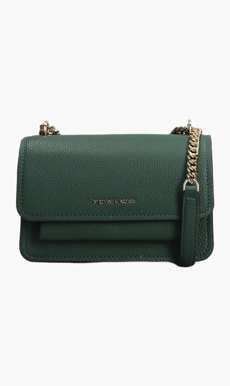 

Michael Kors Dark_green Claire Small Pebbled Leather Convertible Shoulder Bag for Women | The Deal Outlet