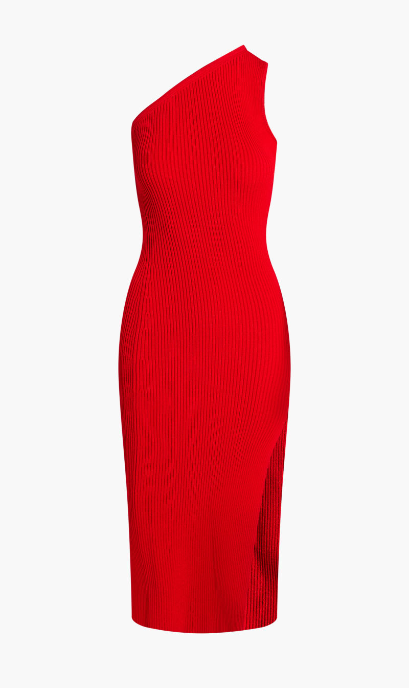 

Michael Kors Red Viscose Asym Slit Dress for Women | The Deal Outlet