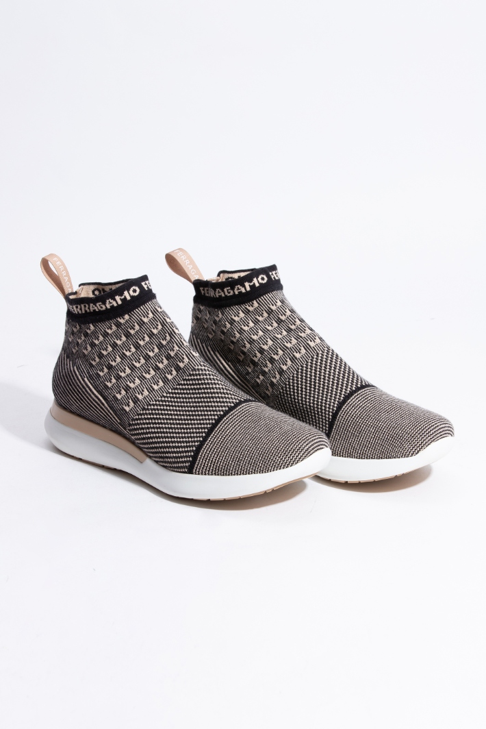 

Salvatore Ferragamo Caprera Logo Sock Sneakers
