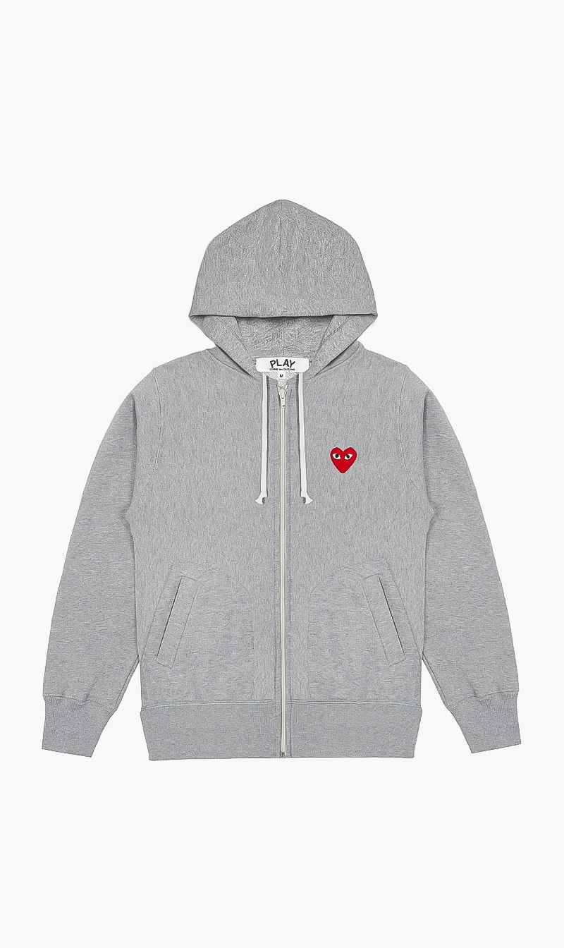 

Heart-applique Cotton Hoodie, Grey