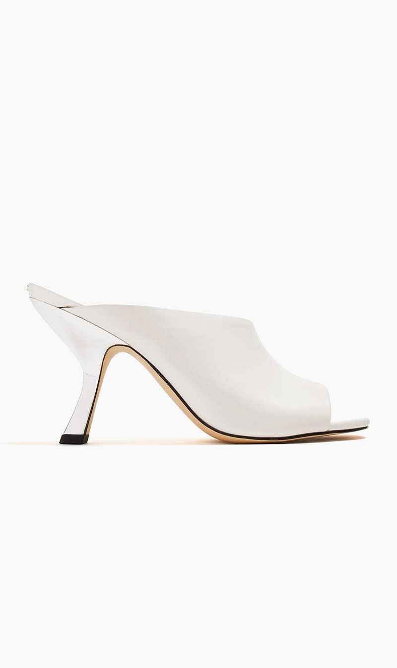 

Michael Kors White Luna Mule Sandals for Women | The Deal Outlet