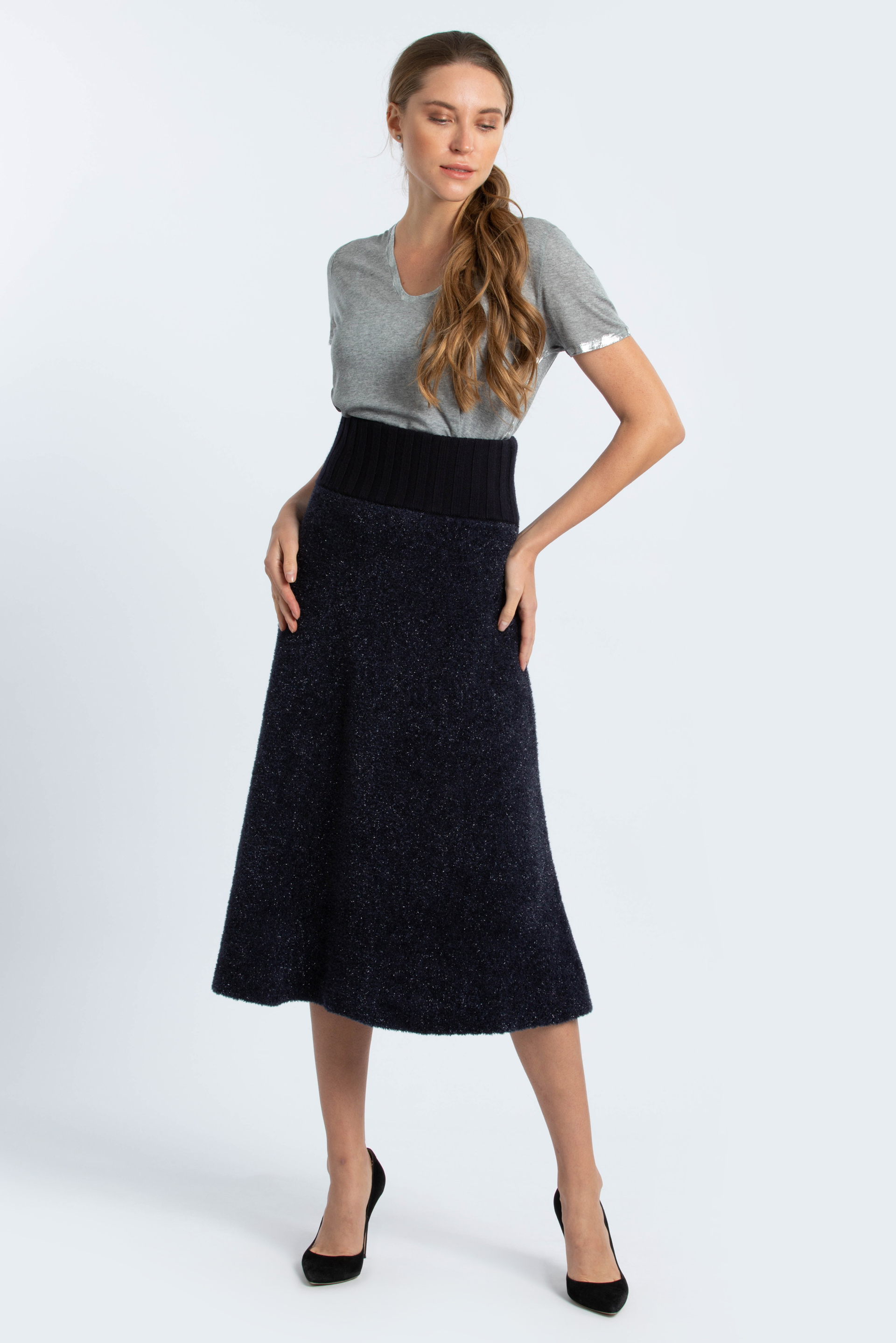 

Tory Burch Lurex Sweater Skirt