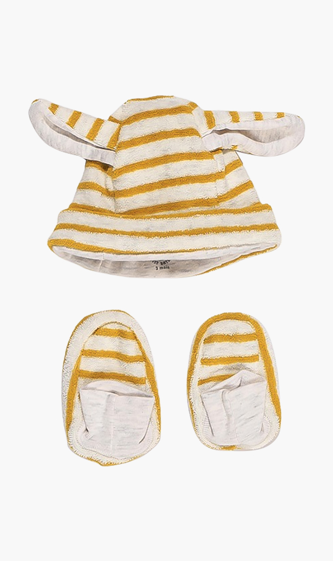 

Stripes Hat And Booties Set, Yellow