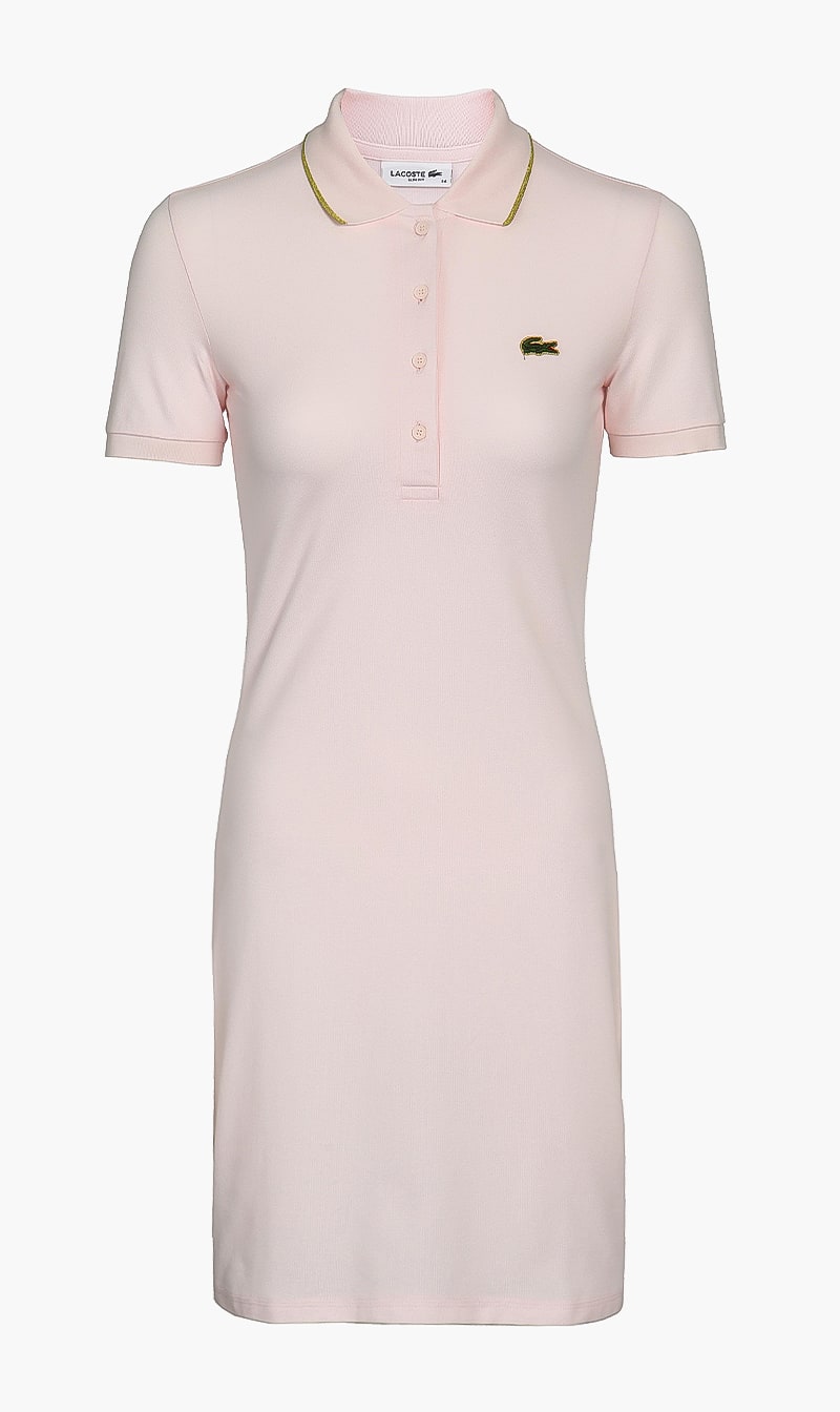 

Cotton Pique Polo Dress, Pink