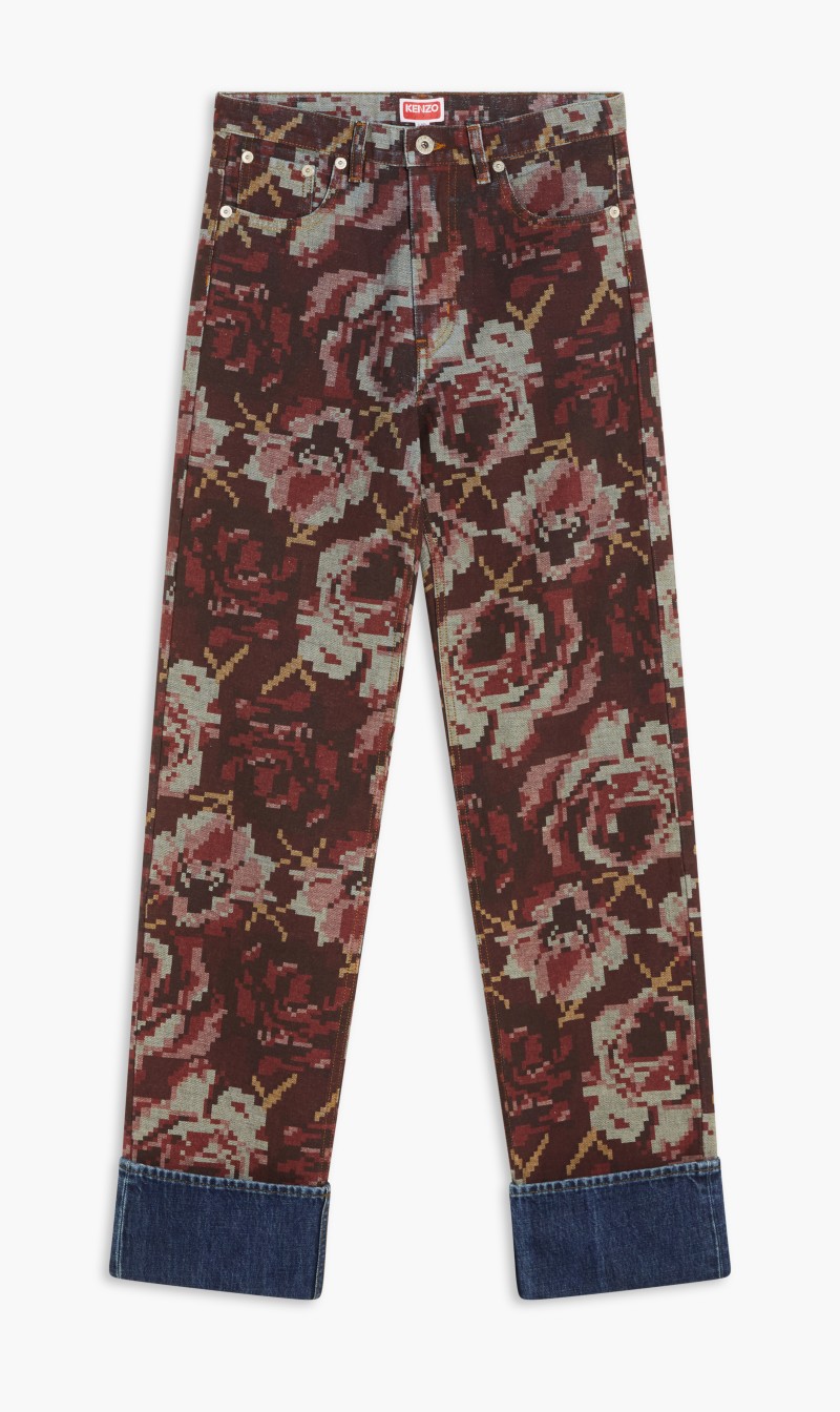 

Kenzo Red Printed Straight Fit Jeans for Women | The Deal Outlet