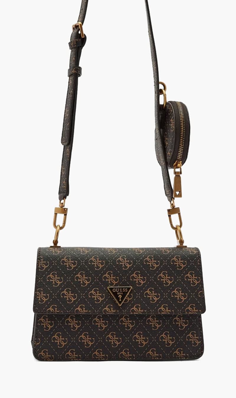 

Guess Brown Alexie Crossbody Flap for Women | The Deal Outlet