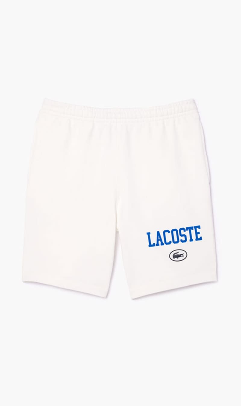 

Lacoste White Regular Fit Print Jogger Shorts for Men | The Deal Outlet
