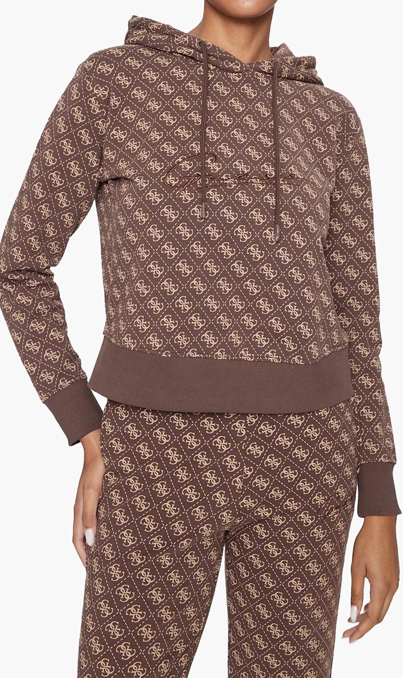 

Guess Brown Debbi Hooded Sweatshirt for Women | The Deal Outlet
