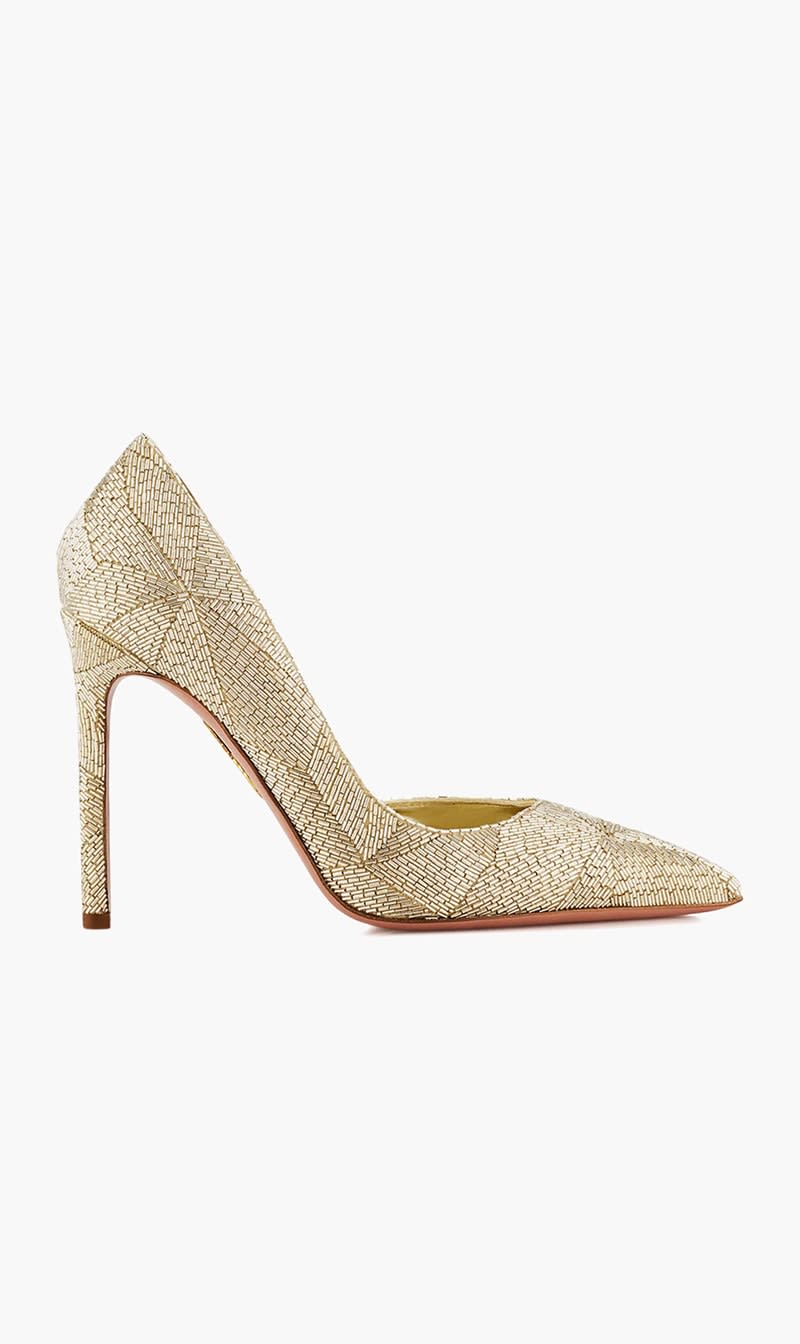 

Aquazzura Firenze Silver La Nuit Pump 105 for Women | The Deal Outlet