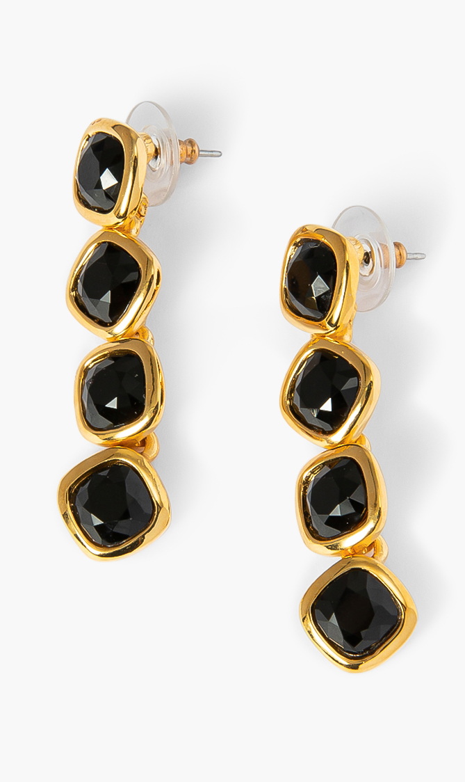 

Kenneth Jay Lane Jet Gemstones Drop Post Earring