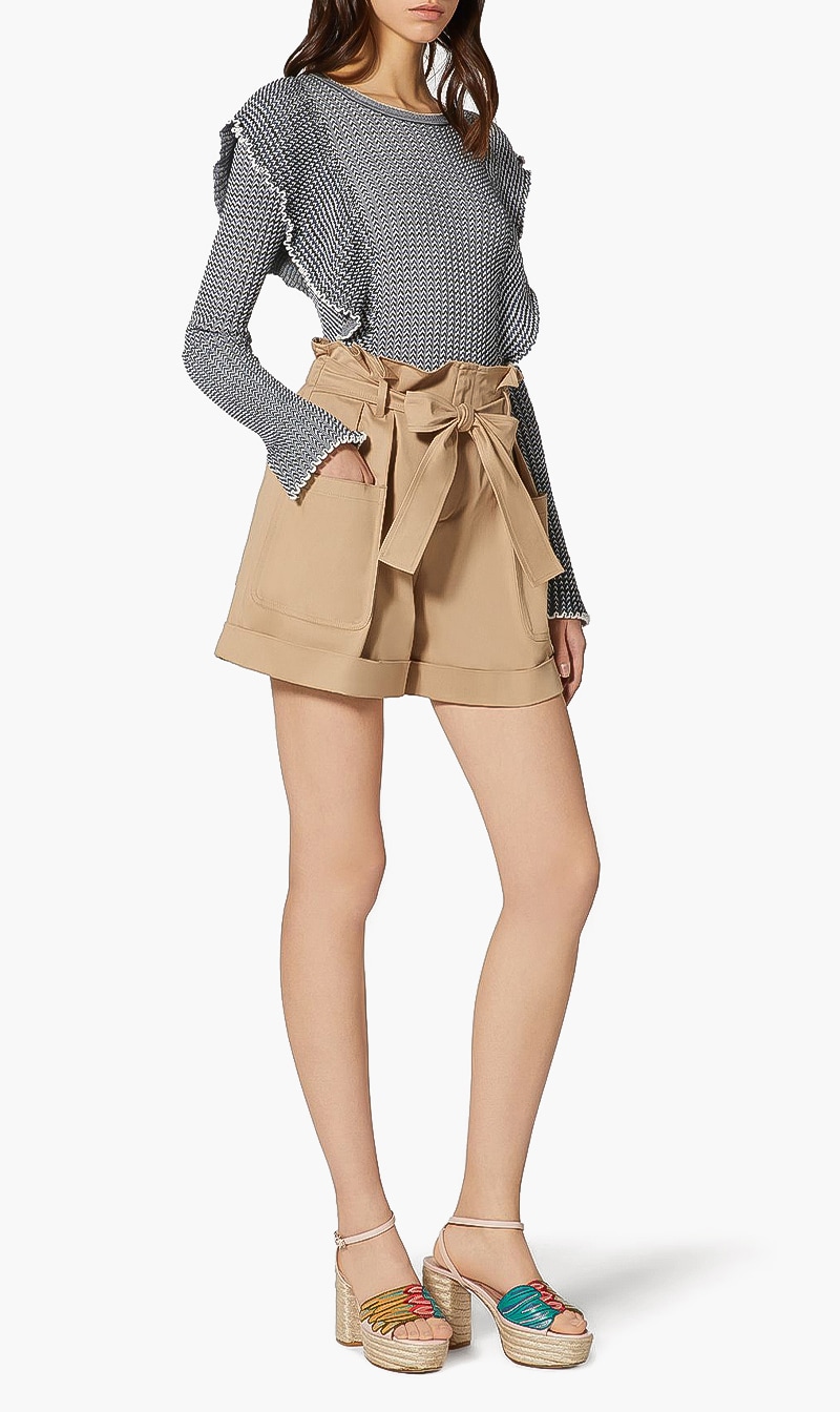 

Striped Flounce Sweater, Multi-color