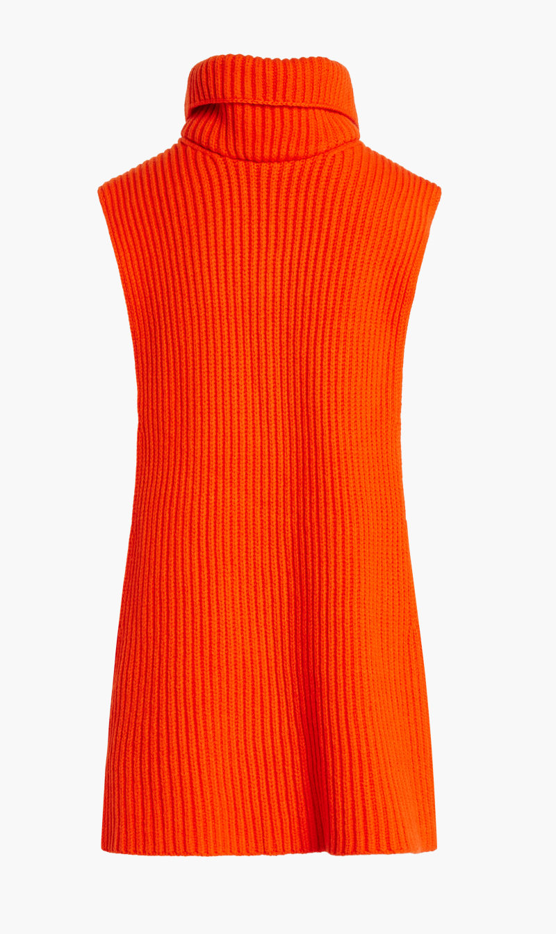 

Jil Sander Orange Wool Plain Ribbed Vest for Women | The Deal Outlet