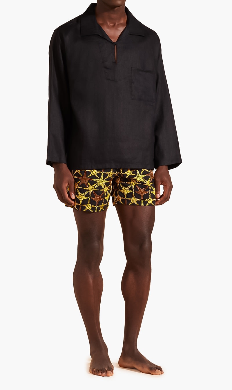 

Vilebrequin Black Comores Au102 Su24 Solid Linen 125 Noir for Men | The Deal Outlet