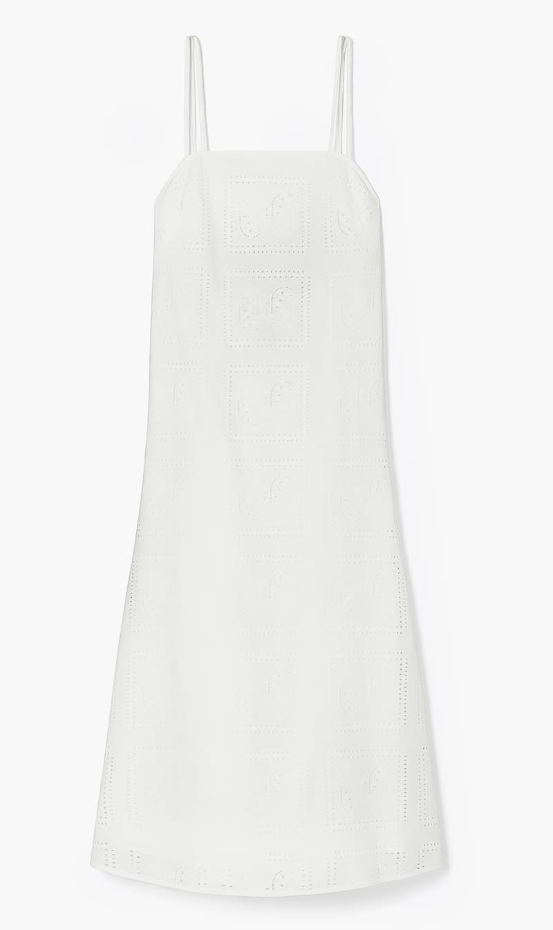 

Tory Burch White Cotton Eyelet Dress for Women | The Deal Outlet