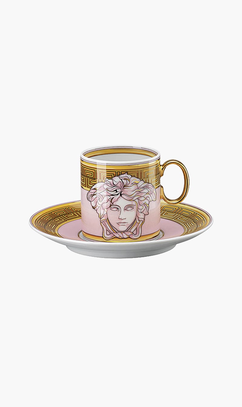 

Pink Coin Espresso Cup & Saucer, White
