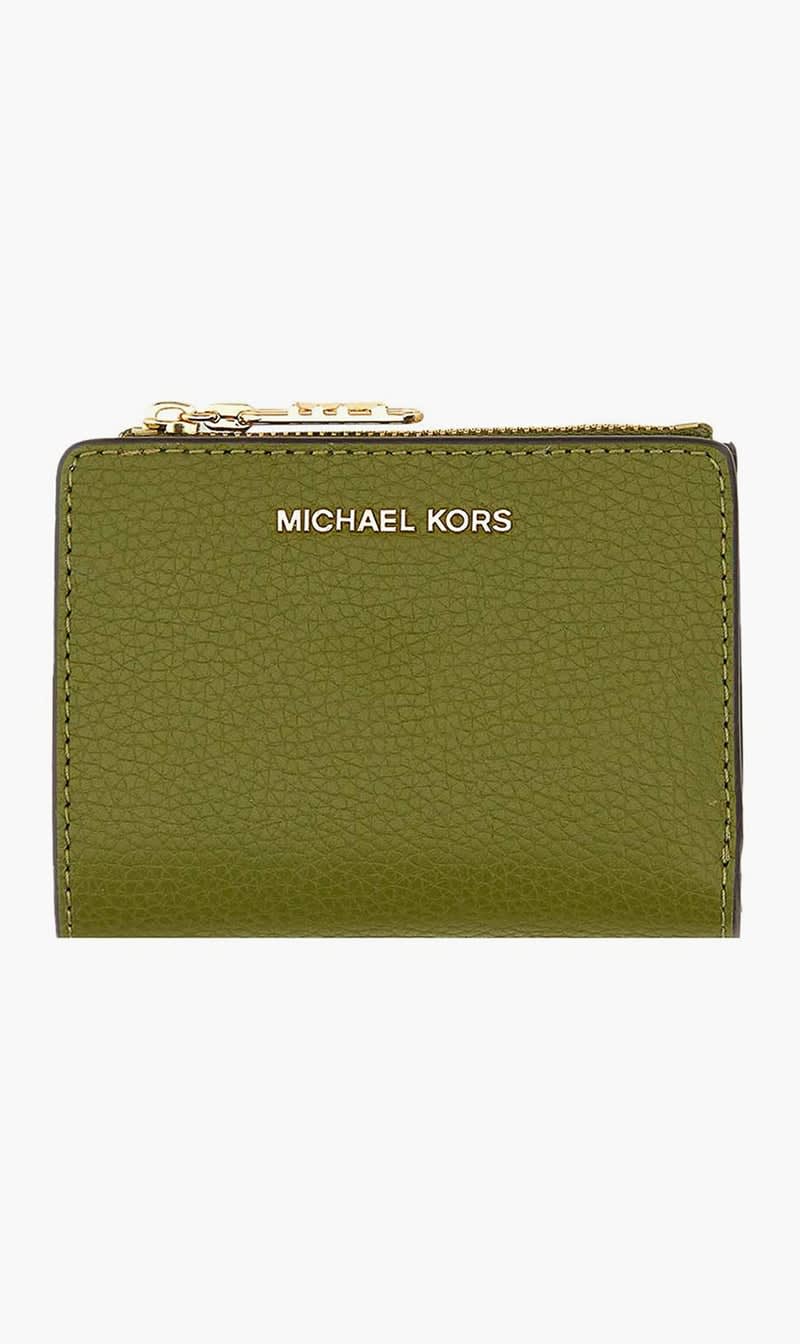 

Michael Kors Green Empire Small Snap Wallet for Women | The Deal Outlet