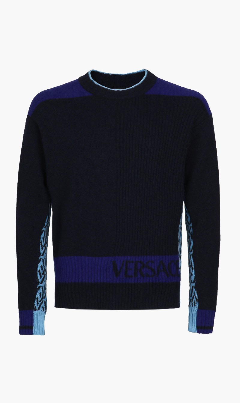 

Versace Blue Logo Sweater for Men | The Deal Outlet