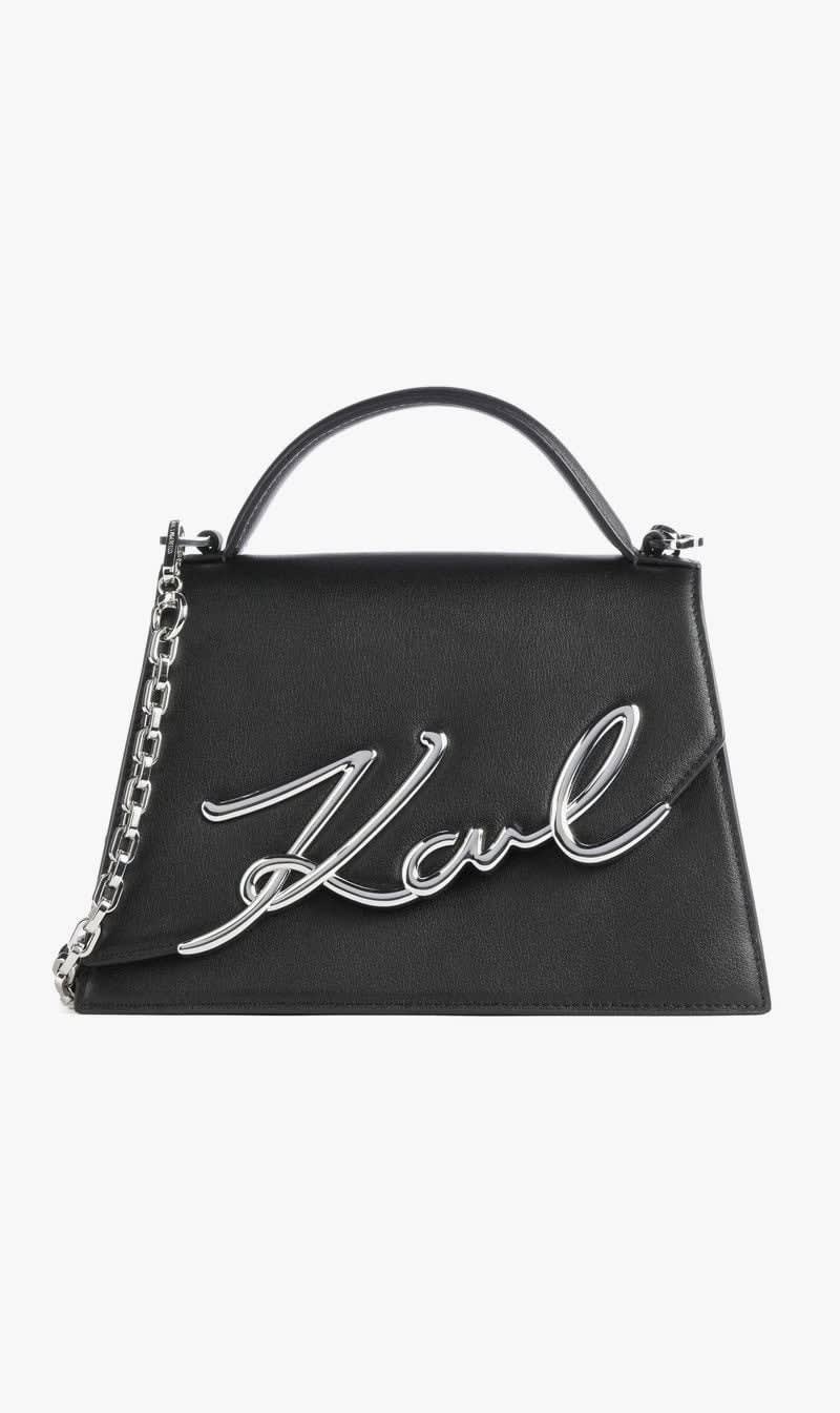 

Karl Lagerfeld Black Signature 2.0 Medium Crossbody Bag for Women | The Deal Outlet