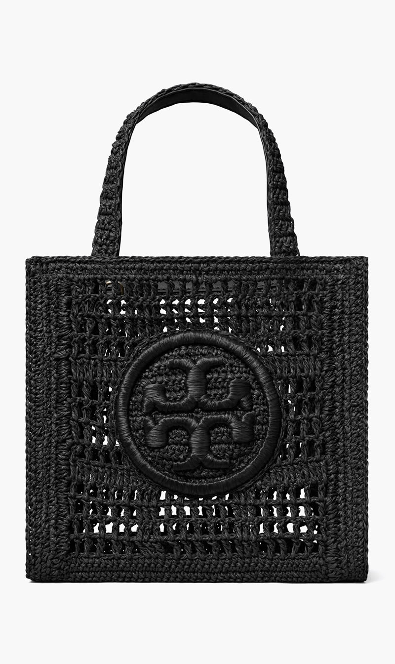 

Tory Burch Black Mini Ella Hand-crocheted Tote for Women | The Deal Outlet