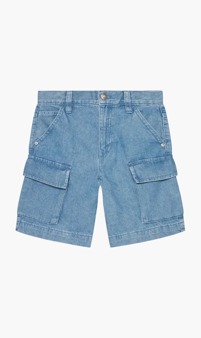 United Colors Of Benetton Blue Denim Cargo Shorts for Boys