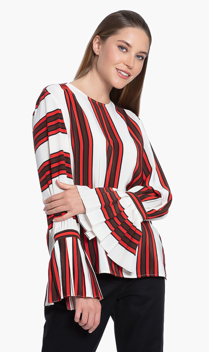 

Tory Burch Striped Flare-sleeve Blouse