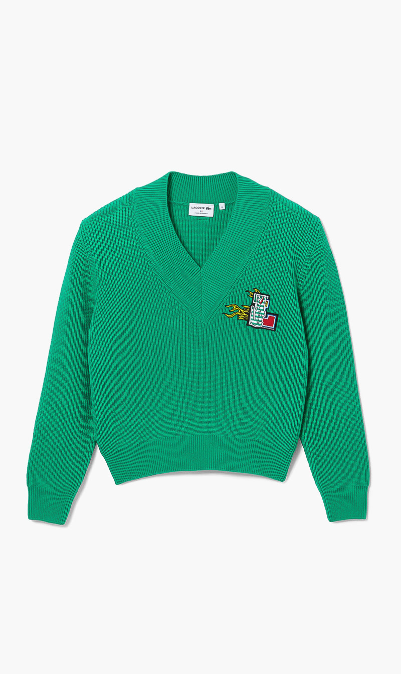 

Knitted Logo Sweater, Green