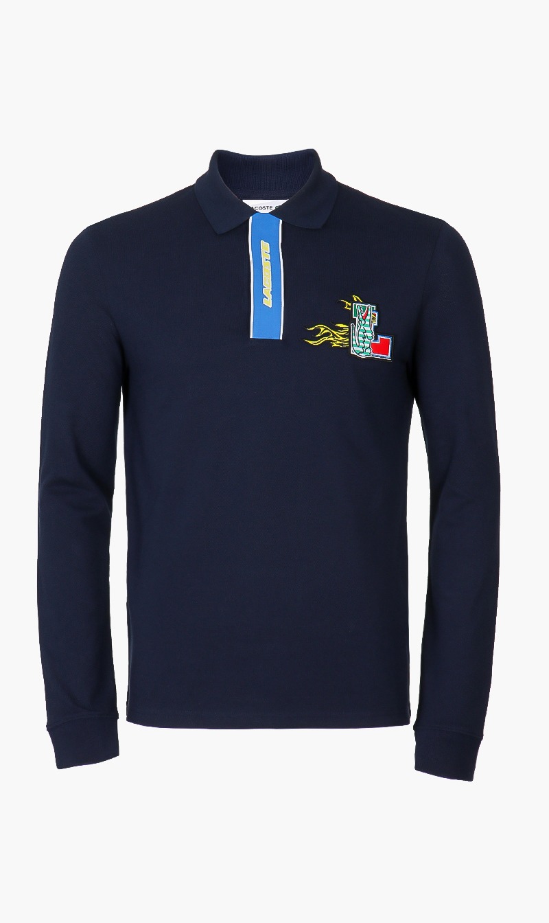 

Classic Fit Long Sleeves Polo, Blue