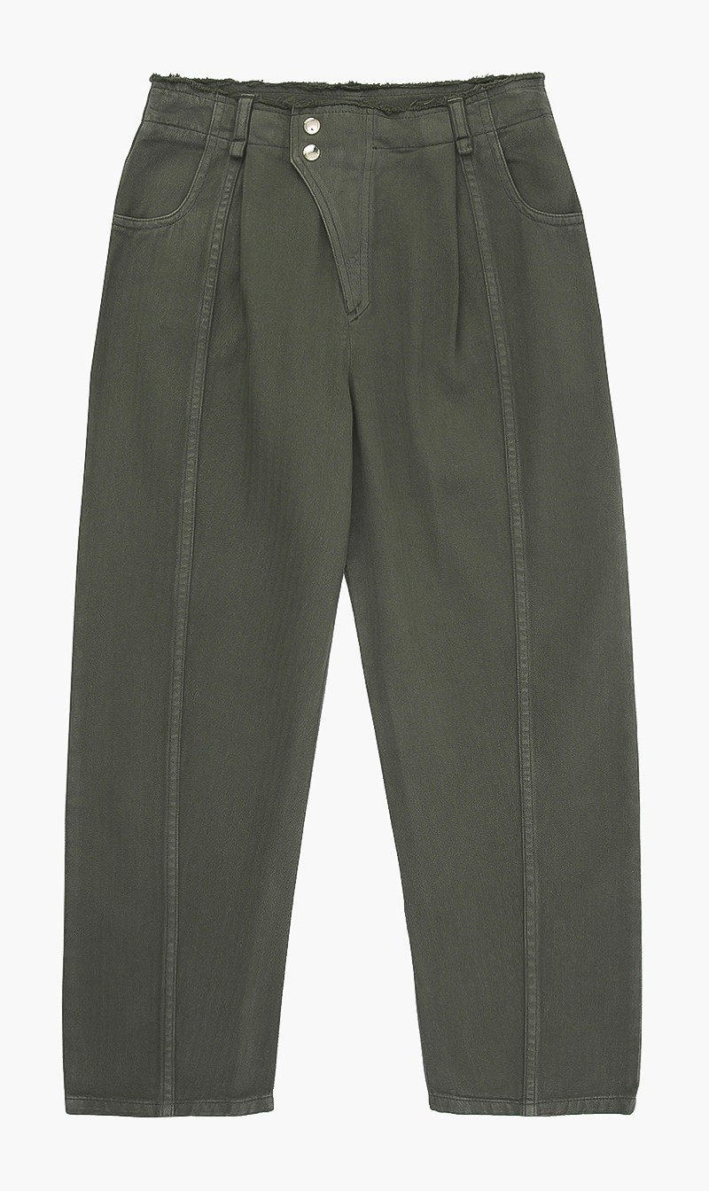 

Solid Belted Pant, Green