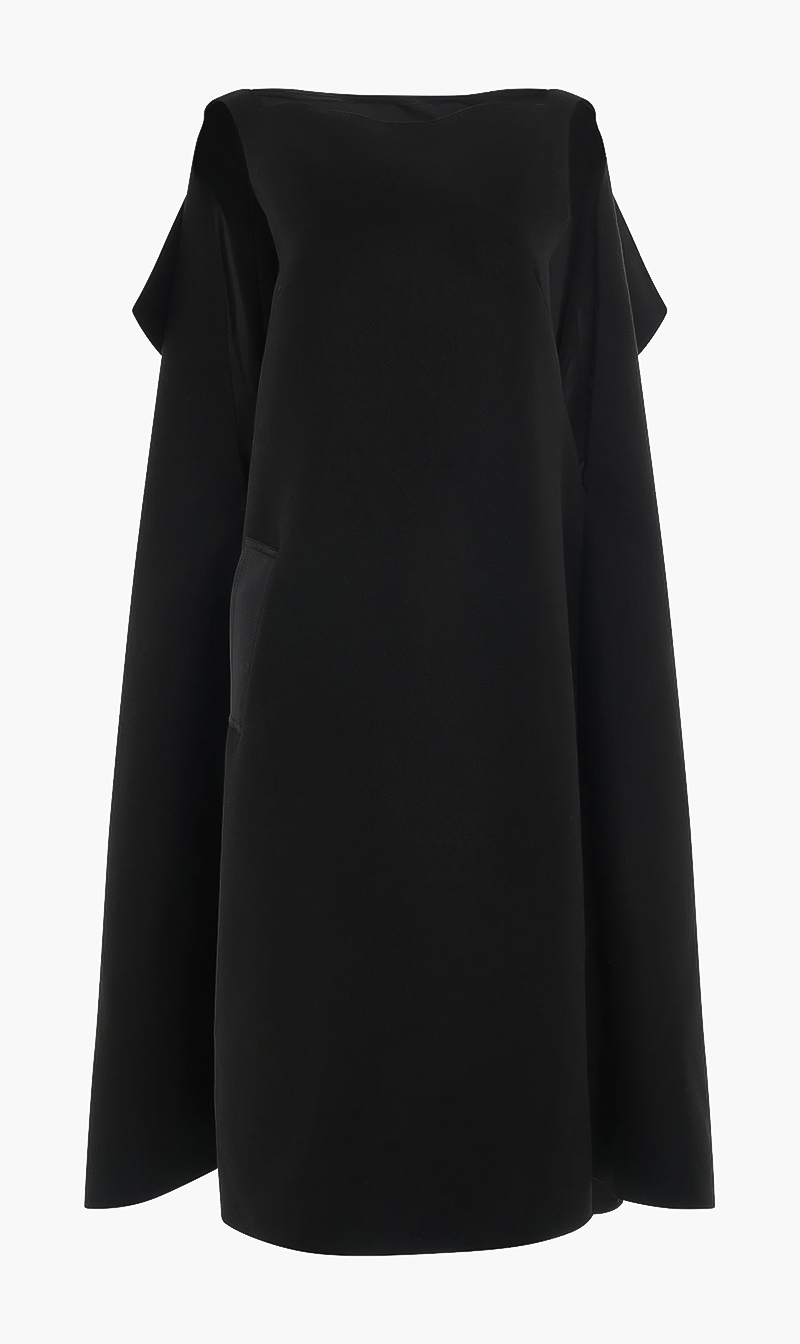 

Maison Margiela Black Sleeveless Cape Dress for Women | The Deal Outlet