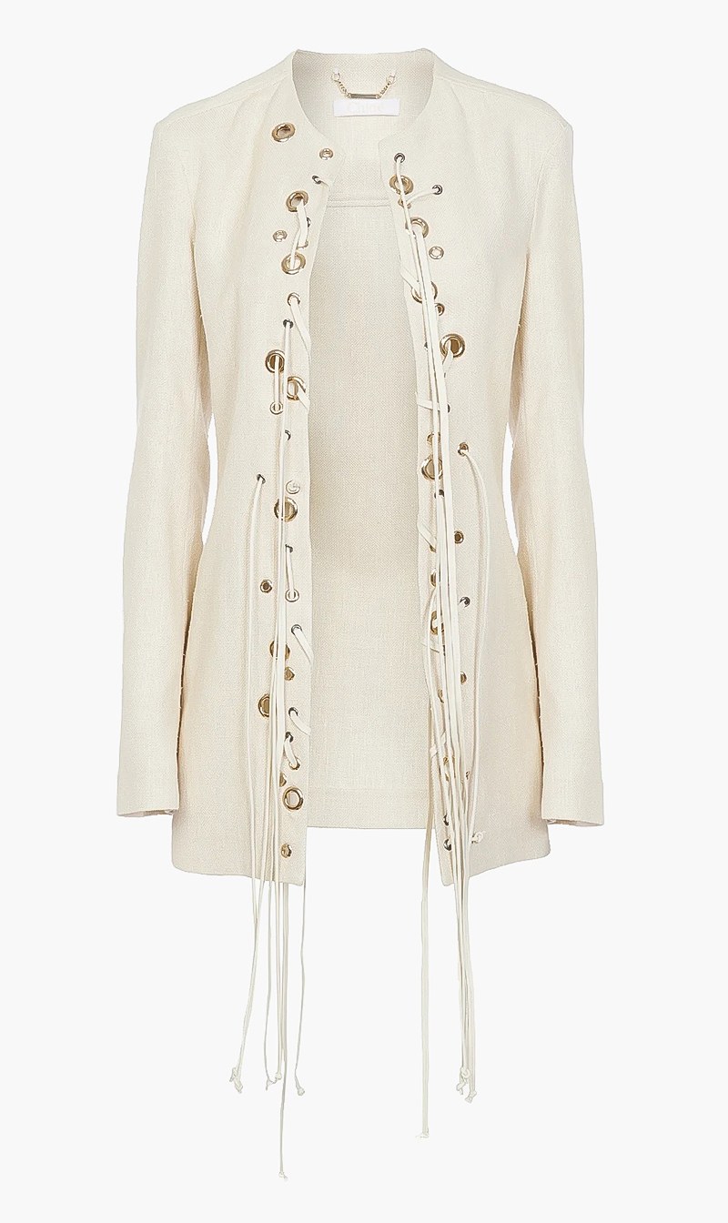 

Lace Motif Jacket, White