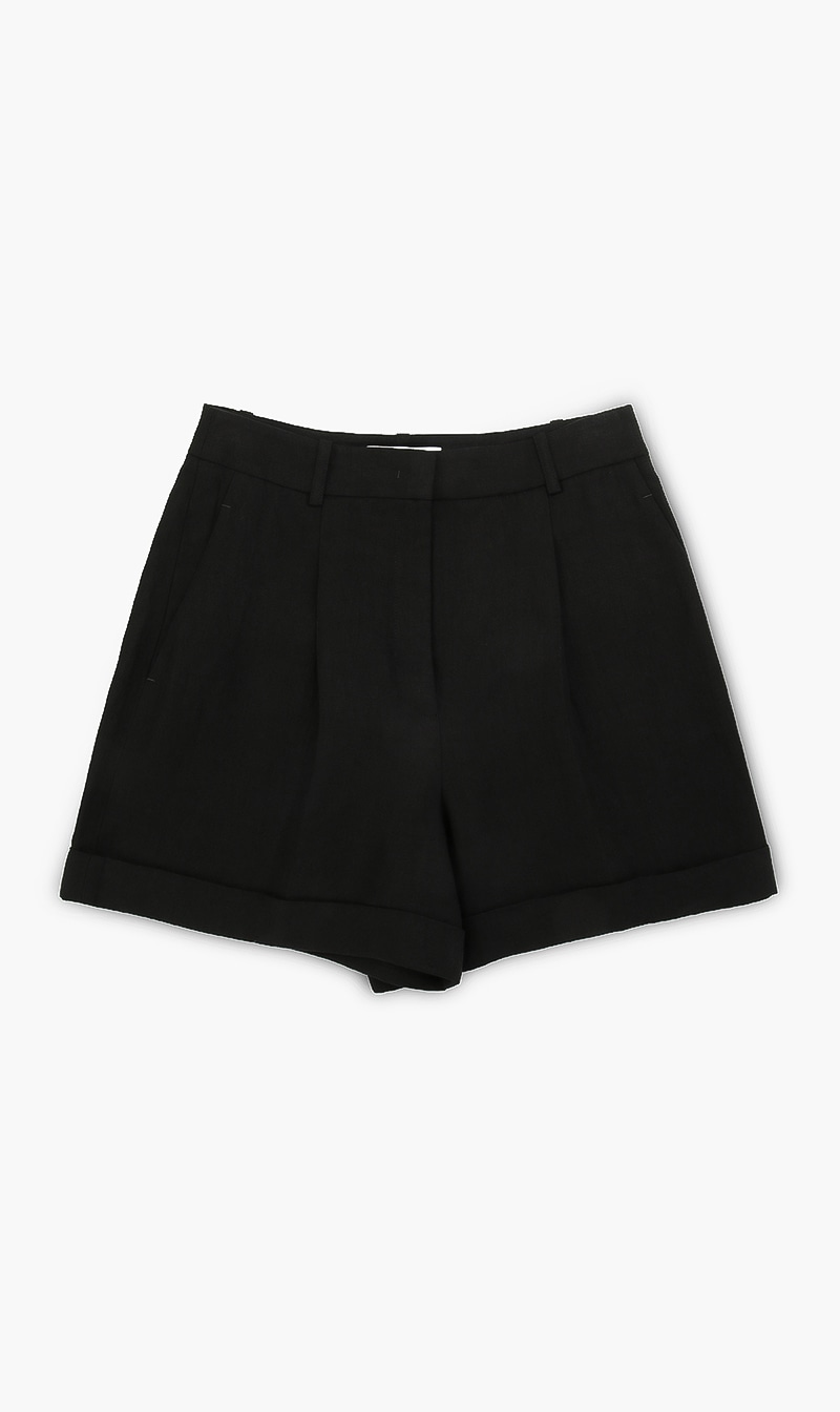 

Michael Kors Black Linen Pleated Shorts for Women | The Deal Outlet