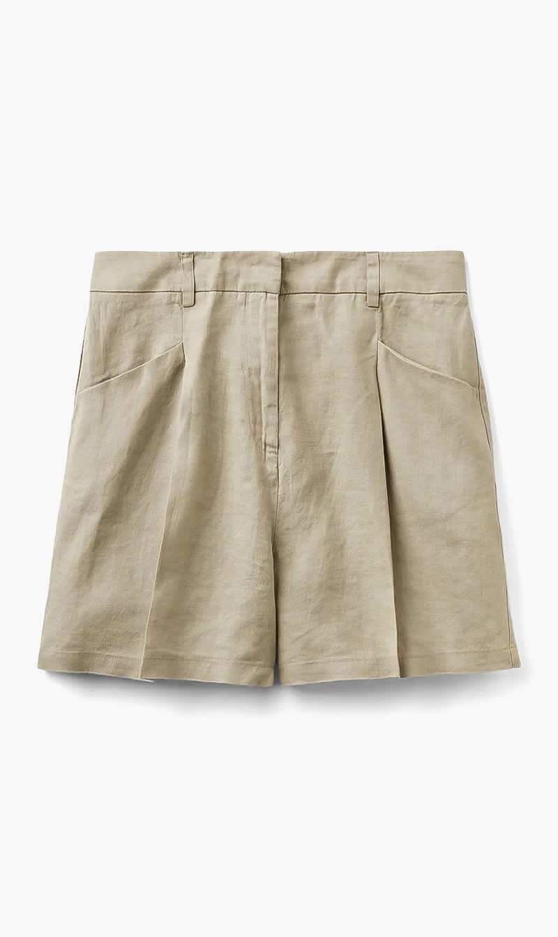 Green United Colors Of Benetton Pink Pure Linen Bermuda Shorts for Women