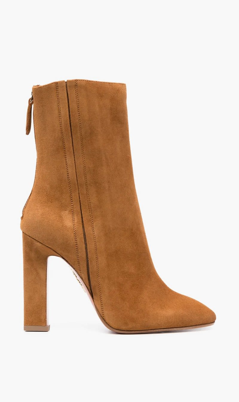 

Aquazzura Firenze Brown Joplin Bootie 105 for Women | The Deal Outlet
