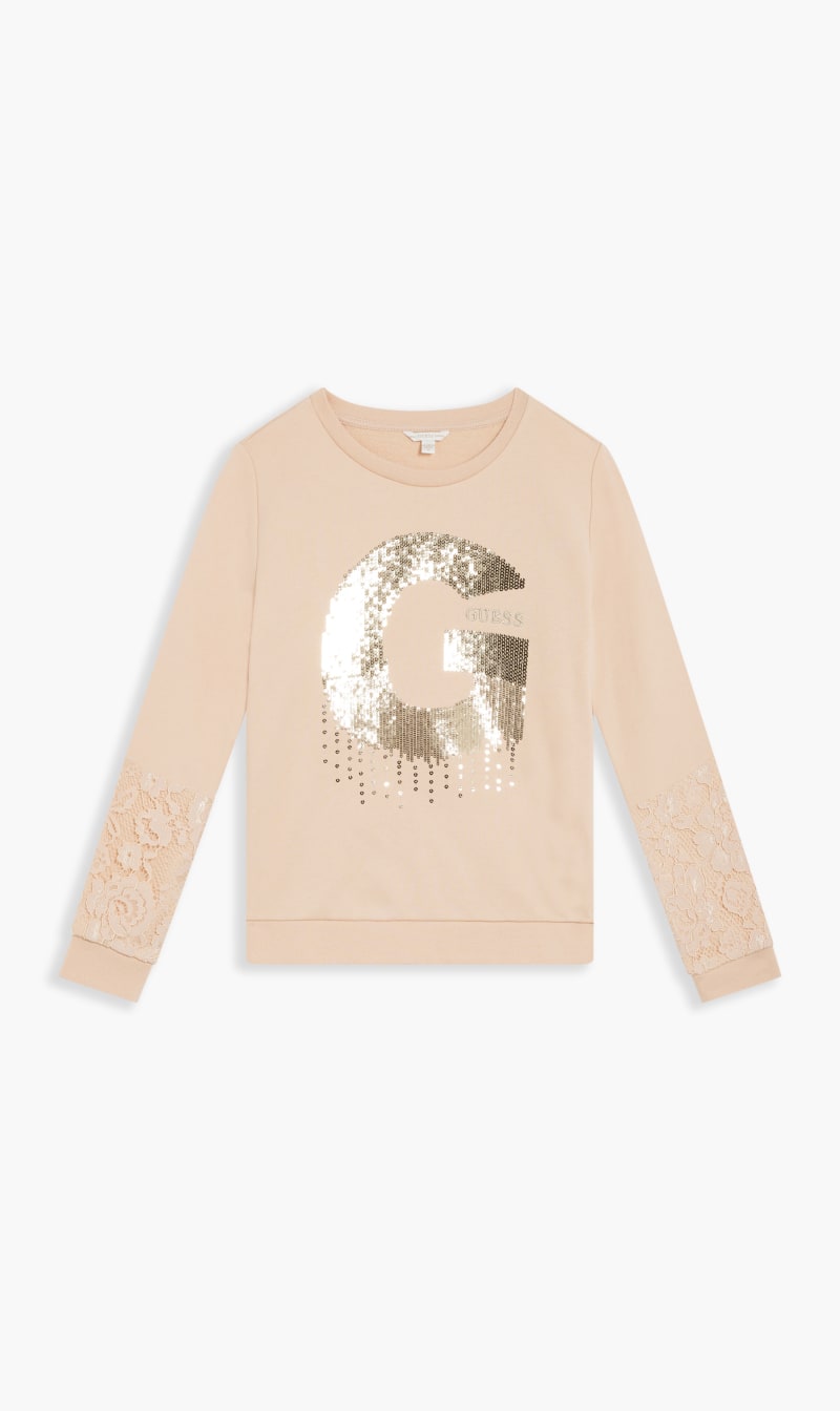 

Guess White Active Top Wlace In - French Terry 340gsm for Kids | The Deal Outlet