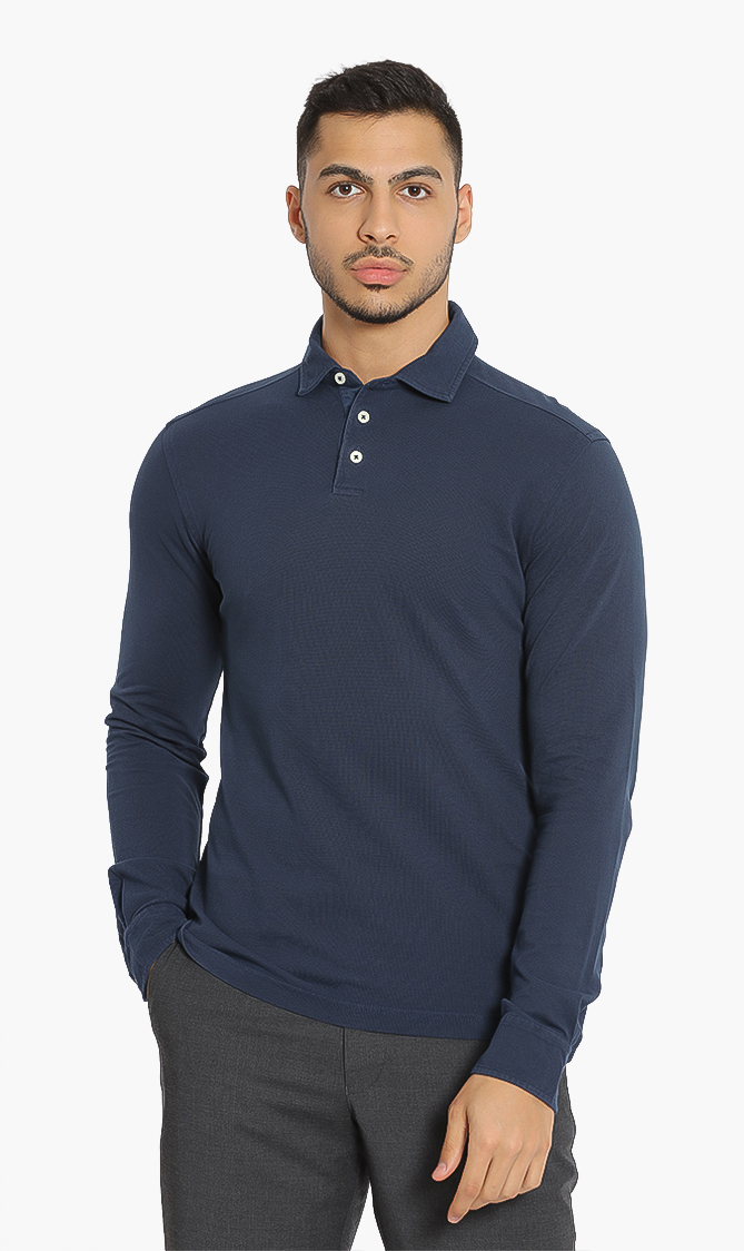 

Hackett London Long Sleeve Trim Polo