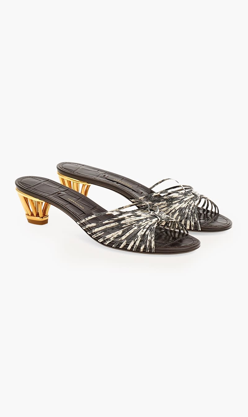 

Salvatore Ferragamo Brown Arayana Sandals for Women | The Deal Outlet
