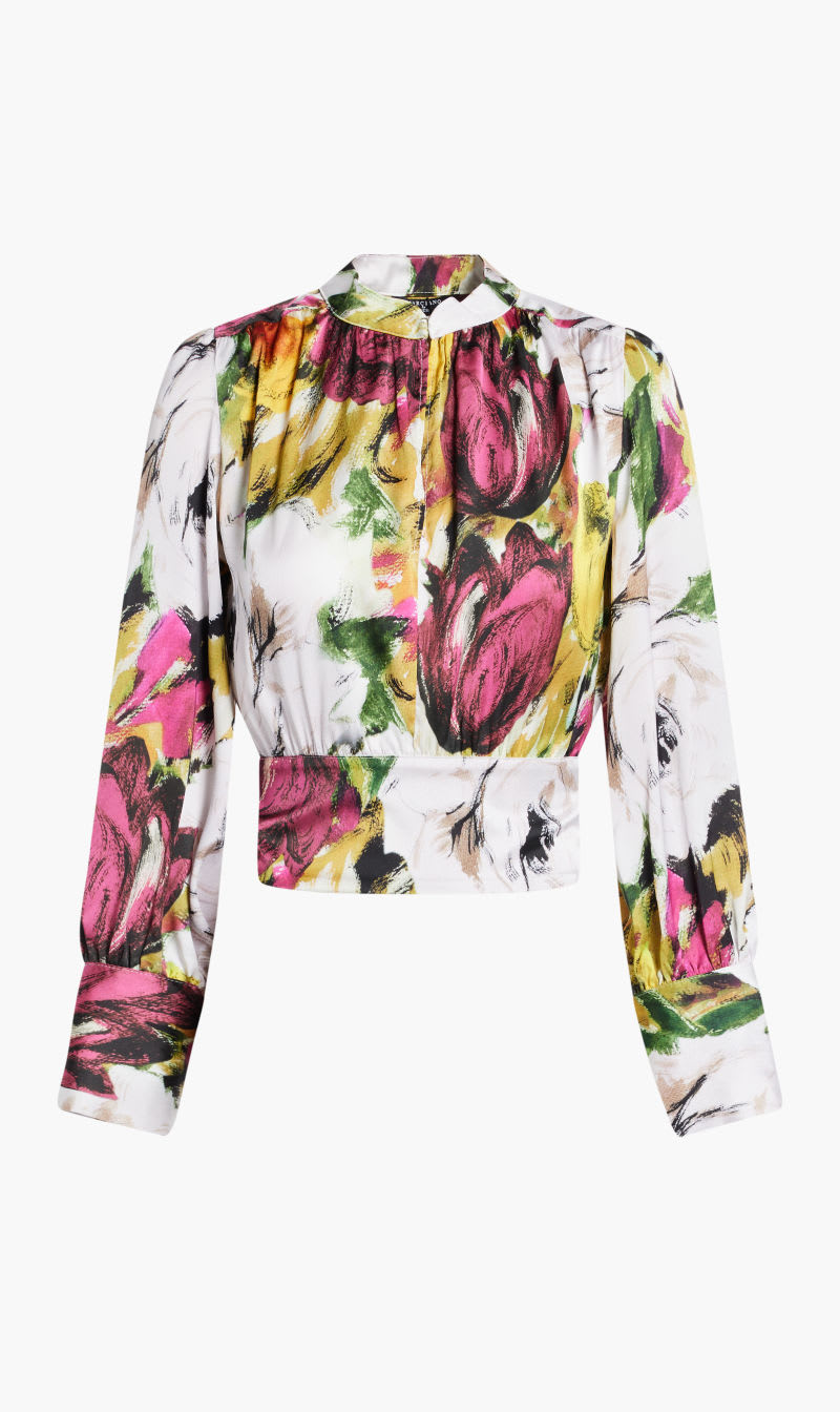 

Guess Pink Autumn Garden Blouse for Women | The Deal Outlet