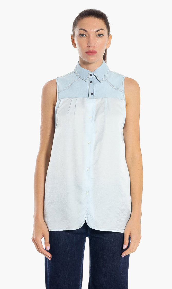 

Sleeveless Blouse, Blue