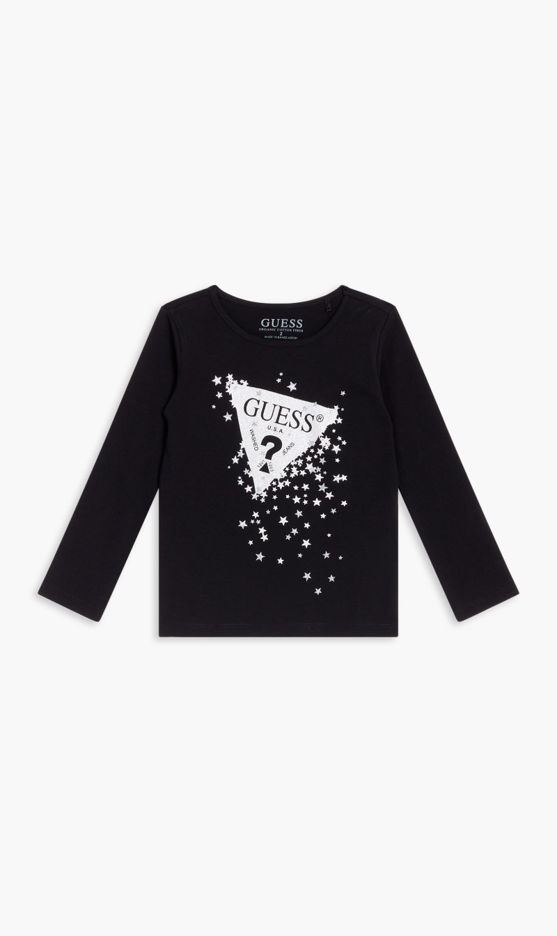 

Guess Black Mid Organic Stretch Jersey Shirt for Girls | The Deal Outlet