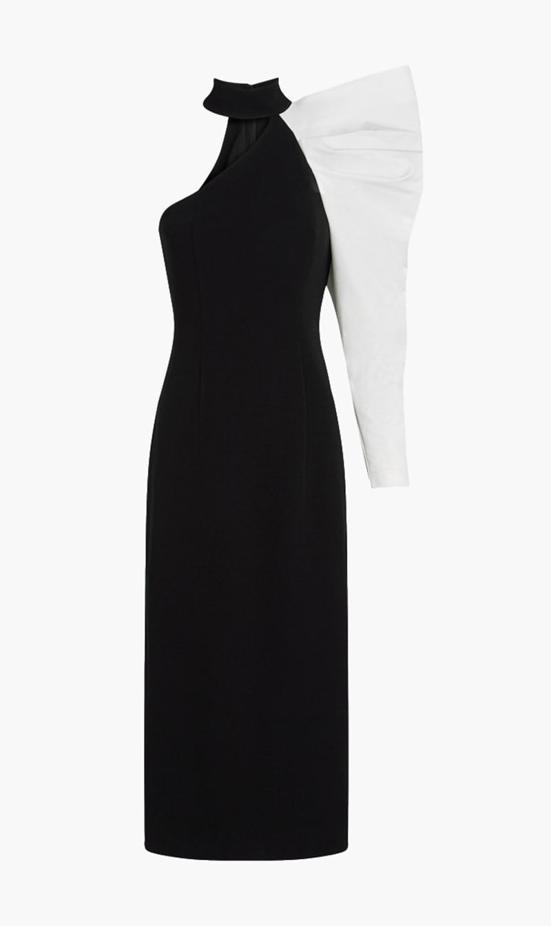 

Karl Lagerfeld Black Ruha Asymmetric Huge Sleeve Dress for Women | The Deal Outlet
