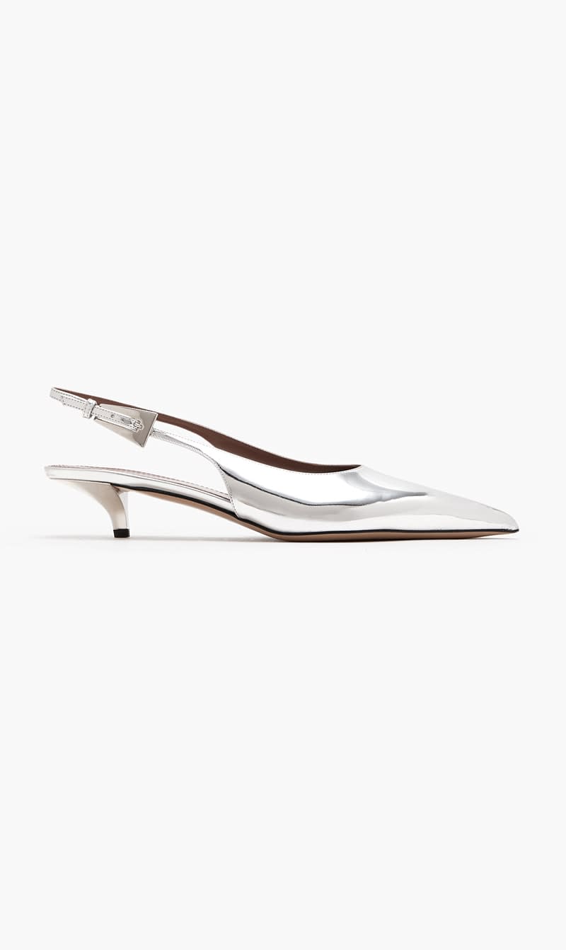 

Paris Texas Silver Jessica Slingback Pumps for Women | The Deal Outlet