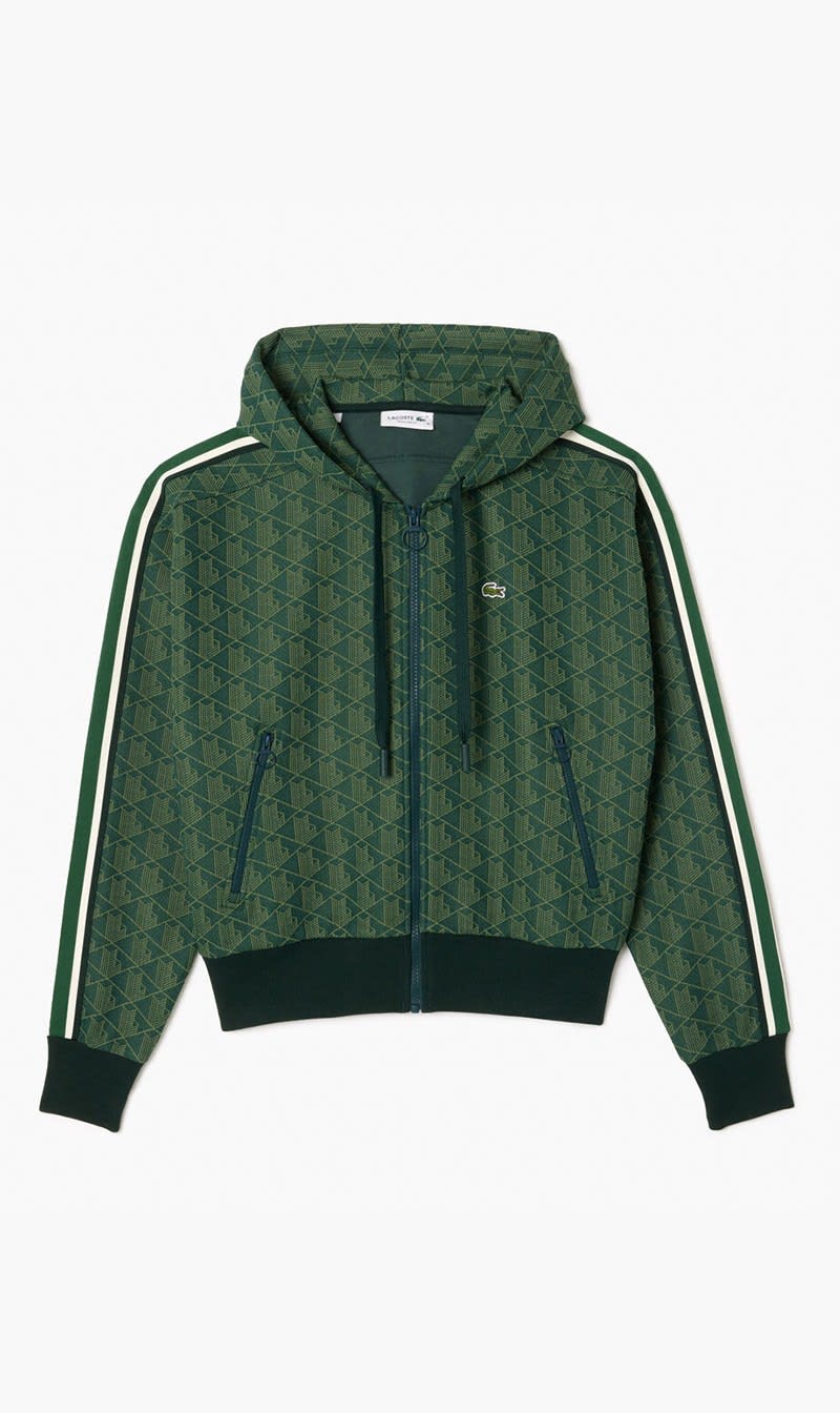 

Lacoste Green Jacquard Monogram Hoodie for Women | The Deal Outlet