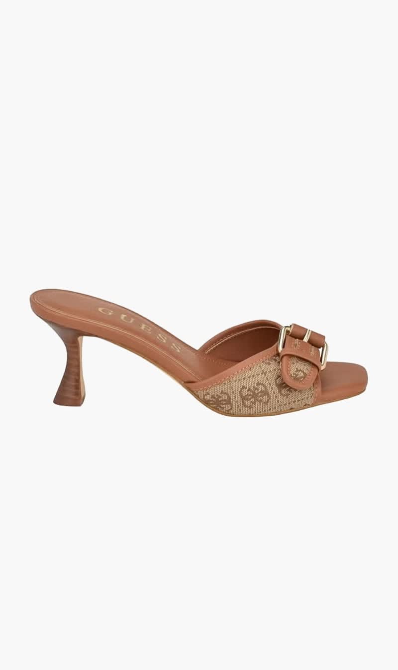 Brown Guess Black Dista Open Toe Buckle Sandals for Women