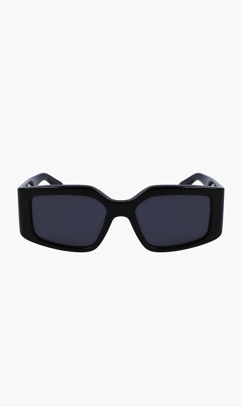 Ferragamo Black Rectangle Sunglasses for Women