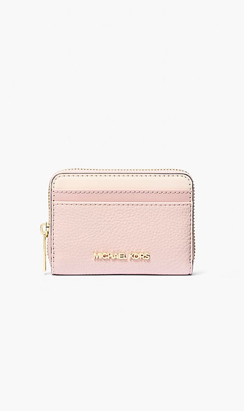 

Michael Kors Pink Medium Za Card Case Wallet for Women | The Deal Outlet