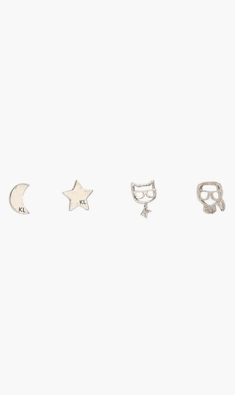 

Karl Lagerfeld Silver Set Of 2 Pairs Of Earrings for Women | The Deal Outlet