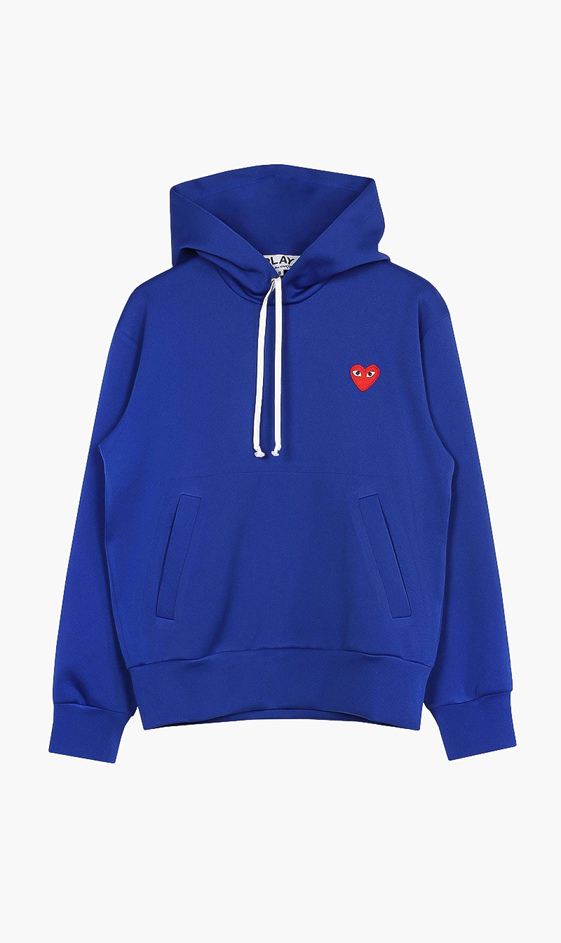 

Heart-print Pullover Hoodie, Blue